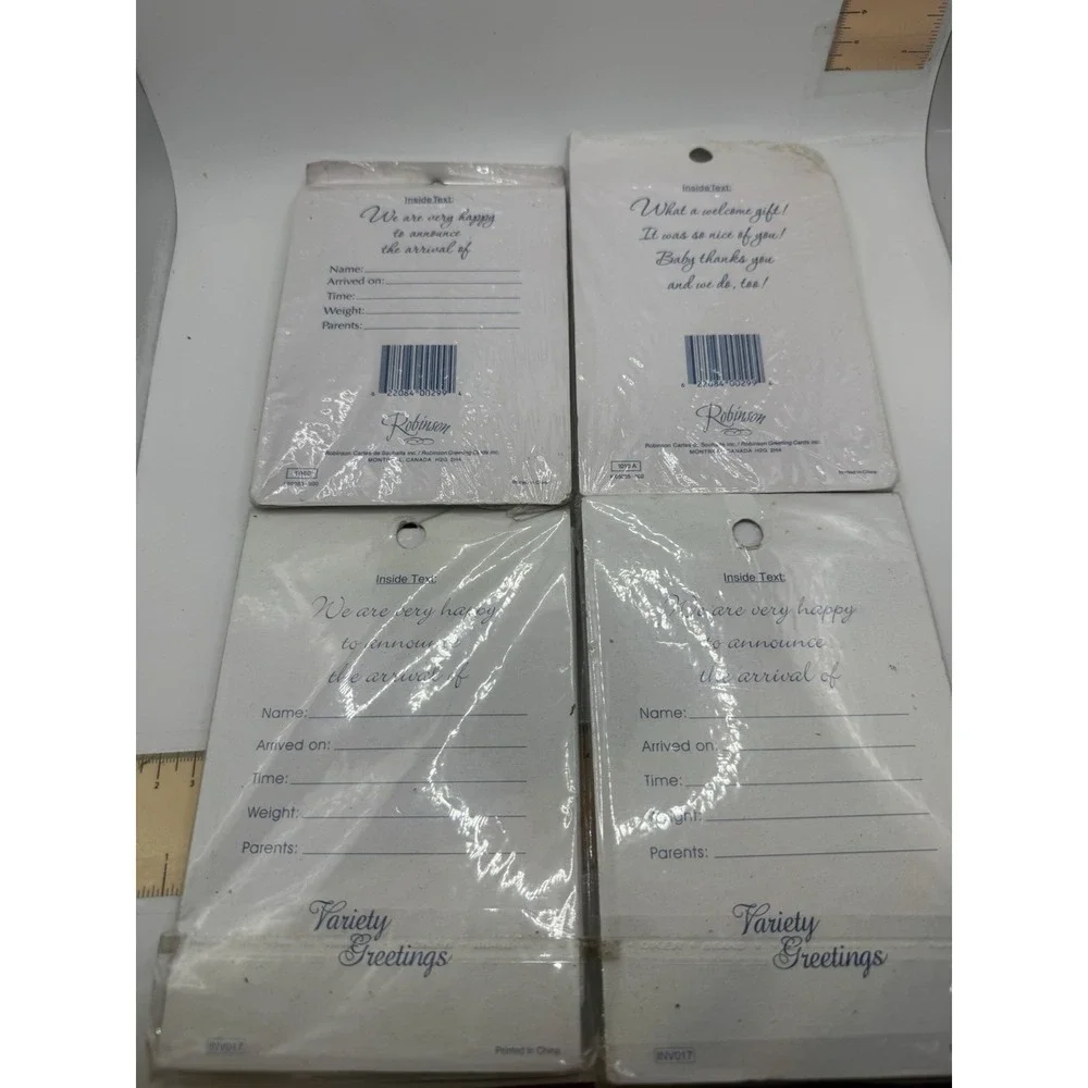Lot Of 4‎ Packs Of NOS Baby Announcements And Thank You Cards Sealed